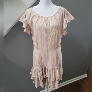 REBECCA TAYLOR Yarn Dyed Ruffle Dress D772 Size 10 Comfy Casual